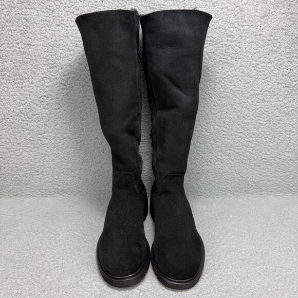 La Canadienne Boots Womens 6.5 Shoes Black Suede Tall Knee High Calf Shearling - Picture 4 of 12